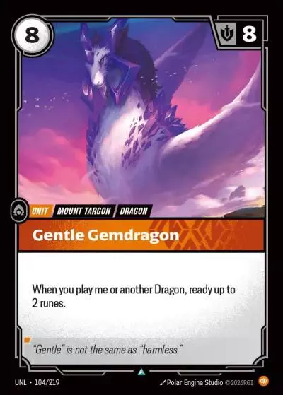 Gentle Gemdragon - UNL-104 - Unleashed - Riftbound card