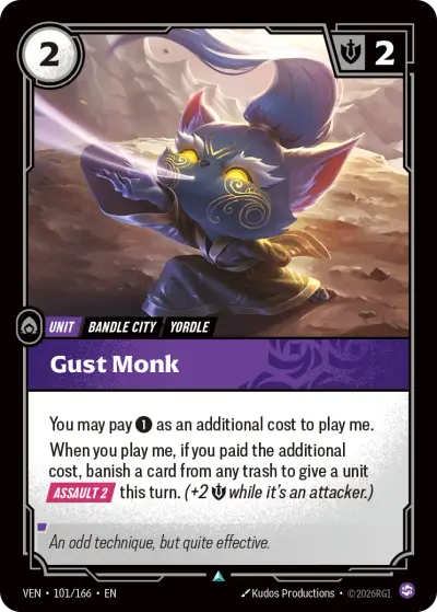 Gust Monk VEN-101 Vendetta Riftbound card
