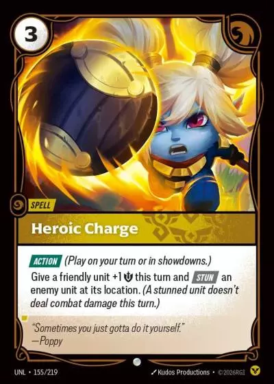 Heroic Charge - UNL-155 - Unleashed - Riftbound card