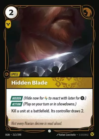 Hidden Blade - OGN-213 - Origins - Riftbound card