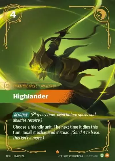 Highlander - OGS-020 - Proving Grounds - Riftbound card
