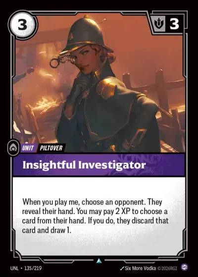 Insightful Investigator - UNL-135 - Unleashed - Riftbound card
