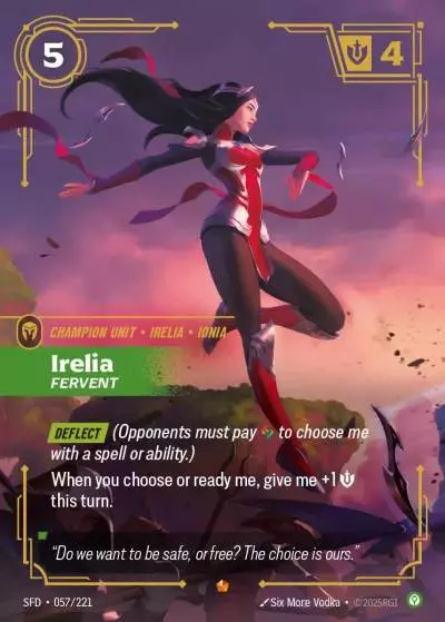 Irelia, Fervent - SFD-057 - Spiritforged - Riftbound card