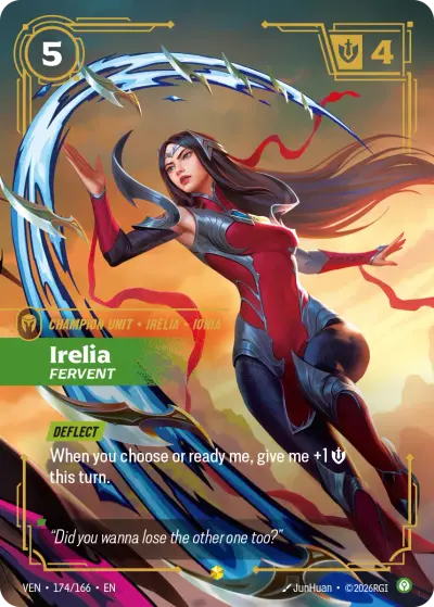 Irelia Fervent - VEN-174 - Vendetta - Riftbound card