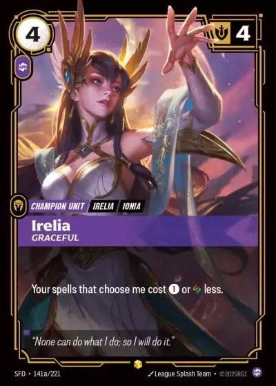 Irelia, Graceful - SFD-141a - Spiritforged - Riftbound card