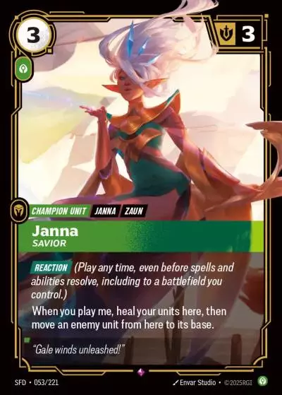 Janna, Savior - SFD-053 - Spiritforged - Riftbound card