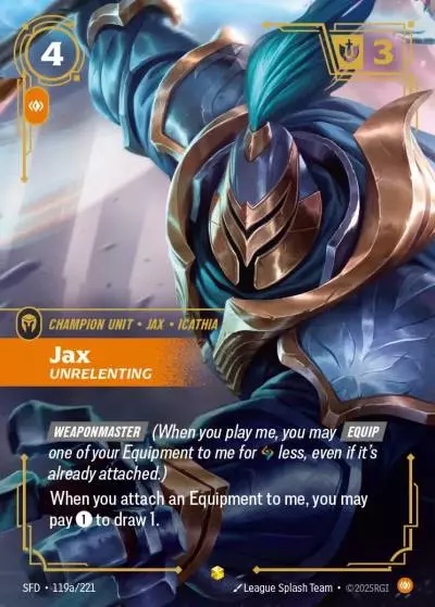 Jax Unrelenting - SFD-119a - Spiritforged - Riftbound card