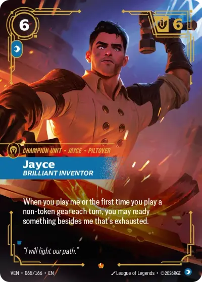 Jayce Brilliant Inventor VEN-068 Vendetta Riftbound card