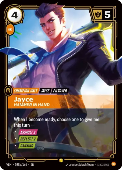 Jayce Hammer In Hand VEN-088a Vendetta Riftbound card