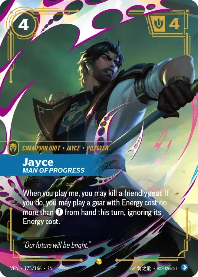 Jayce Man Of Progress VEN-175 Vendetta Riftbound card