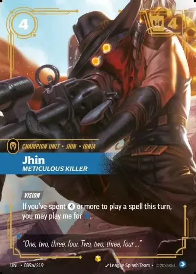 Jhin, Meticulous Killer - UNL-089a - Unleashed - Riftbound card