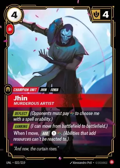 Jhin, Murderous Artist - UNL-022 - Unleashed - Riftbound card