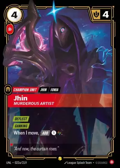 Jhin, Murderous Artist - UNL-022a - Unleashed - Riftbound card