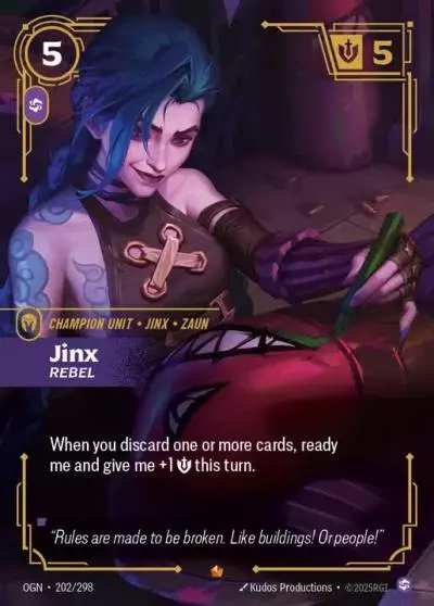 Jinx Rebel - OGN-202 - Origins - Riftbound card