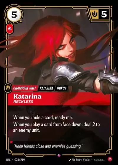 Katarina, Reckless - UNL-023 - Unleashed - Riftbound card