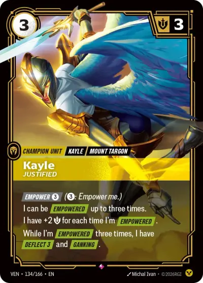 Kayle Justified VEN-134 Vendetta Riftbound card
