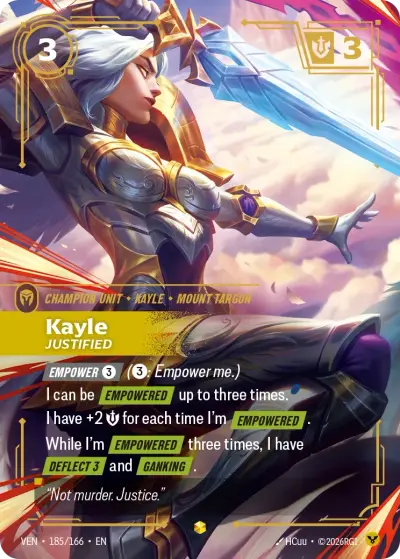 Kayle Justified VEN-185 Vendetta Riftbound card