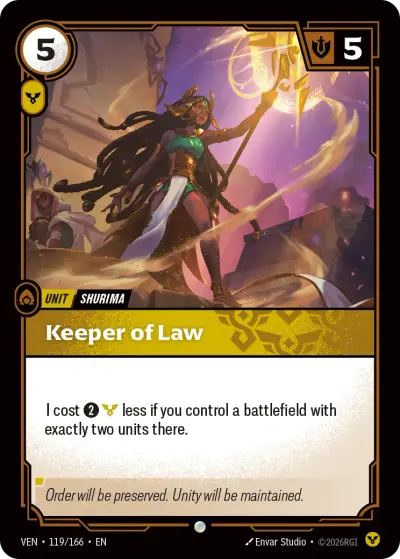 Keeper Of Law VEN-119 Vendetta Riftbound card