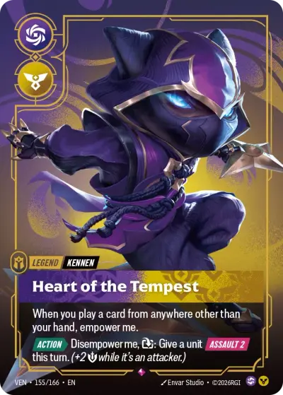 Kennen Heart Of The Tempest VEN-155 Vendetta Riftbound card