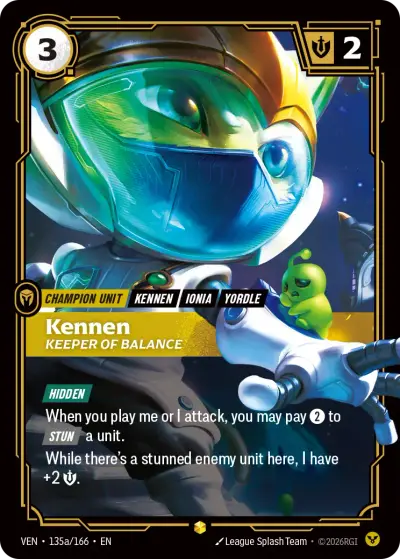 Kennen Keeper Of Balance VEN-135a Vendetta Riftbound card