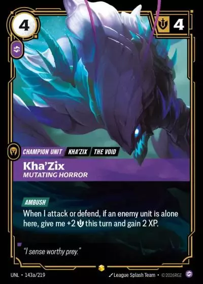 Kha’Zix, Mutating Horror - UNL-143a - Unleashed - Riftbound card