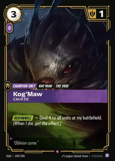Kog'Maw Caustic - OGN-190 - Origins - Riftbound card