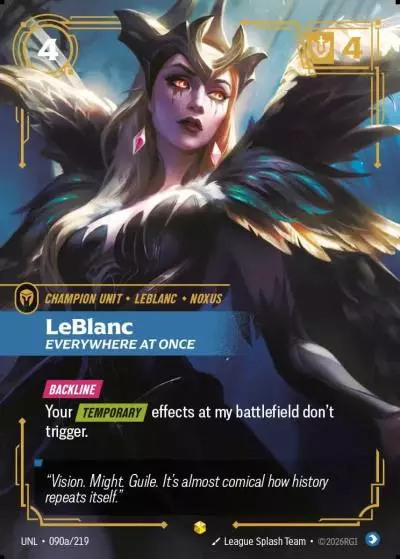 Leblanc, Everywhere at Once - UNL-090a - Unleashed - Riftbound card