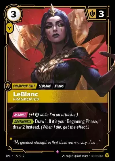 Leblanc, Fragmented - UNL-172 - Unleashed - Riftbound card