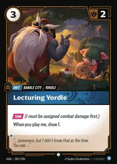 Lecturing Yordle - OGN-087 - Origins - Riftbound card