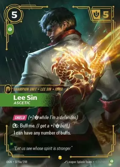 Lee Sin Ascetic - OGN-078a - Origins - Riftbound card