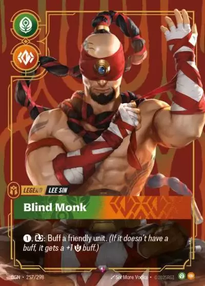 Lee Sin Blind Monk - OGN-257 - Origins - Riftbound card
