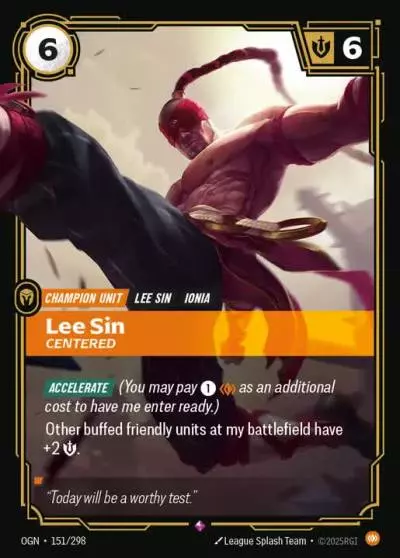 Lee Sin Centered - OGN-151 - Origins - Riftbound card