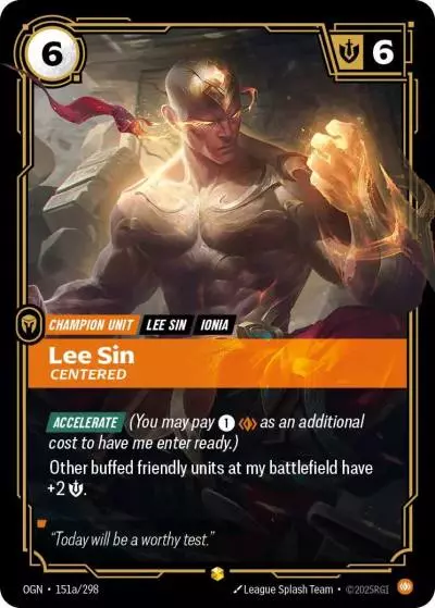 Lee Sin Centered - OGN-151a - Origins - Riftbound card