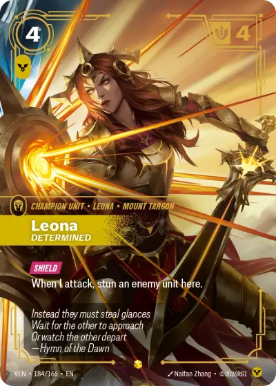 Leona Determined VEN-184 Vendetta Riftbound card