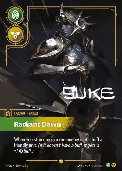 Leona Radiant Dawn - OGN-306s - Origins - Riftbound card