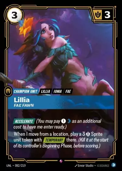 Lillia, Fae Fawn - UNL-082 - Unleashed - Riftbound card