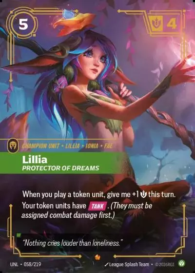 Lillia, Protector of Dreams - UNL-058 - Unleashed - Riftbound card