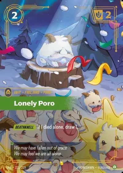 Lonely Poro - UNL-221 - Unleashed - Riftbound card