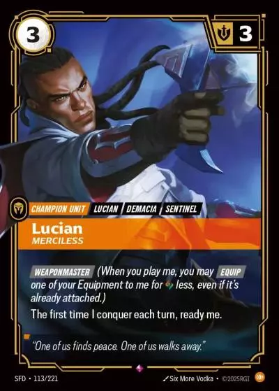 Lucian Merciless - SFD-113 - Spiritforged - Riftbound card