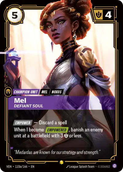 Mel Defiant Soul VEN-110a Vendetta Riftbound card