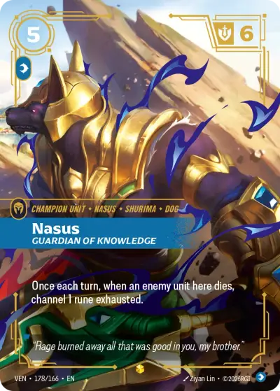 Nasus Guardian Of Knowledge VEN-178 Vendetta Riftbound card