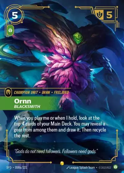 Ornn, Blacksmith - SFD-058a - Spiritforged - Riftbound card