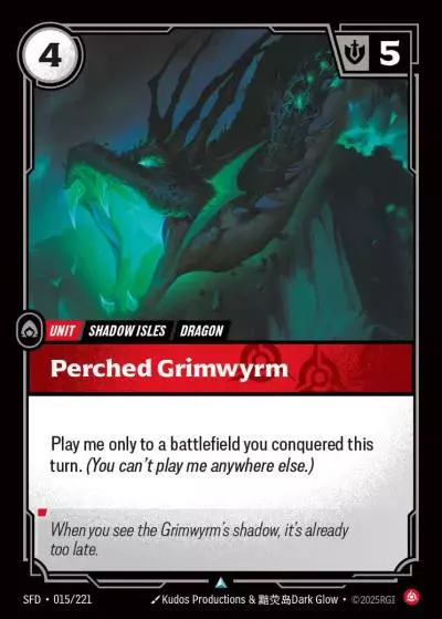Perched Grimwyrm - SFD-015 - Spiritforged - Riftbound card