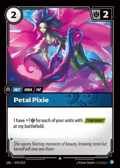 Petal Pixie - UNL-076 - Unleashed - Riftbound card