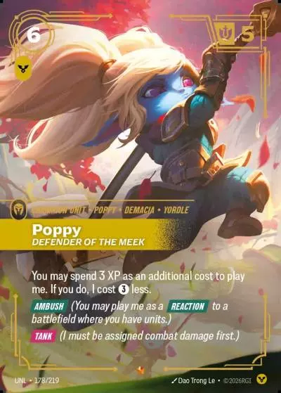 Poppy, Defender of the Meek - UNL-178 - Unleashed - Riftbound card