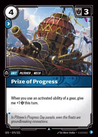 Prize of Progress - SFD-075 - Spiritforged - Riftbound card