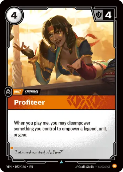 Profiteer VEN-082 Vendetta Riftbound card