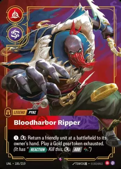 Pyke, Bloodharbor Ripper - UNL-185 - Unleashed - Riftbound card