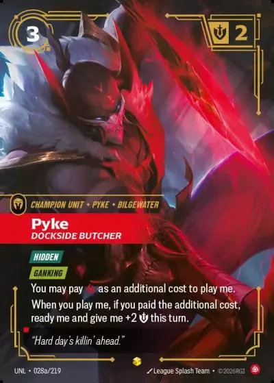 Pyke, Dockside Butcher - UNL-028a - Unleashed - Riftbound card