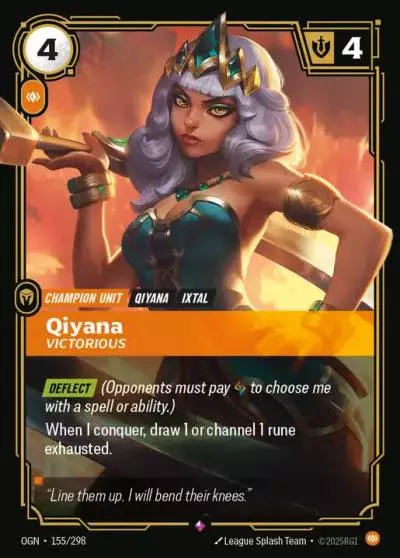 Qiyana Victorious - OGN-155 - Origins - Riftbound card